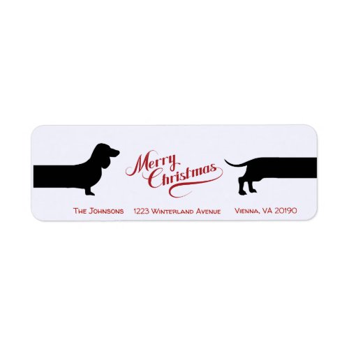 Funny dachshund Christmas return label