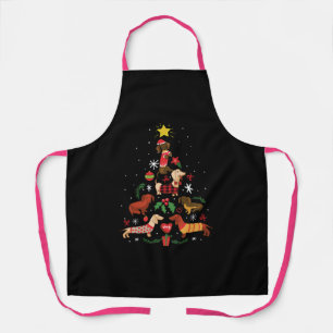 Funny Dachshund Christmas Tree Apron