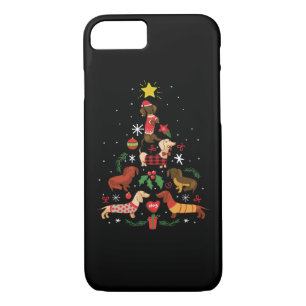 Funny Dachshund Christmas Tree iPhone 8/7 Case