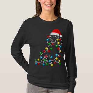 Funny Dachshund Christmas Tree Lights Led Dog Doxi T-Shirt