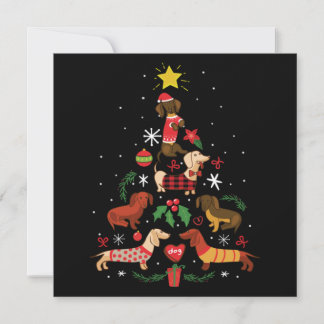 Funny Dachshund Christmas Tree Note Card