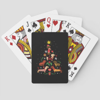 Funny Dachshund Christmas Tree Poker Cards