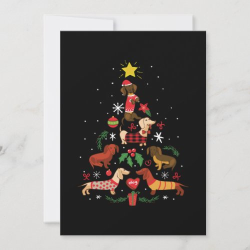 Funny Dachshund Christmas Tree Thank You Card