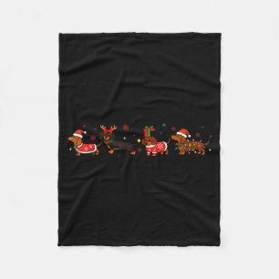 Funny Dachshund Christmas Weenie Dog Lover Cute Me Fleece Blanket