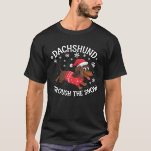 Funny Dachshund Christmas Wiener Dog Lover Men Wom T-Shirt