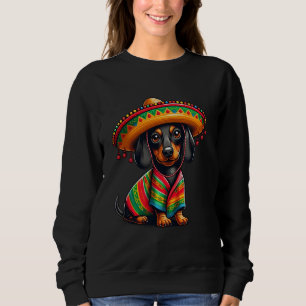 Funny Dachshund Cinco De Mayo Cute Mexican Dog Som Sweatshirt
