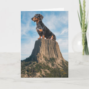 Funny Dachshund Devil's Tower Card