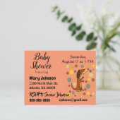 Funny Dachshund Dog Baby Shower Invitation Postcard (Standing Front)