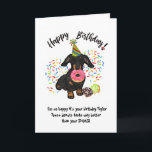 Funny Dachshund Dog Birthday Card Donuts<br><div class="desc">Funny Dachshund Dog Birthday Card Donuts. .Time to eat the donuts! This funny birthdaycard feature your favorite Funny Dachshund Dog all decked out in his party hat, munching on your stash of birthday donuts. Sprinkles flying everywhere, and your pup already has a donut in his mouth and two saved at...</div>