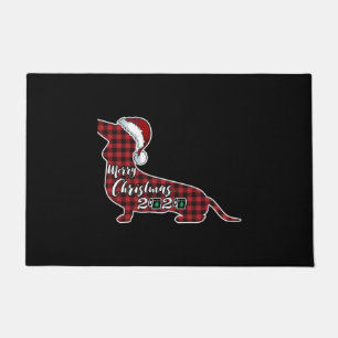 Funny Dachshund Dog Christmas Doormat