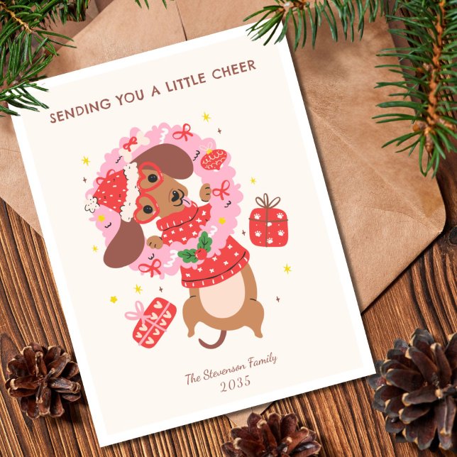 Funny Dachshund Dog Christmas  Holiday Card (Creator Uploaded)