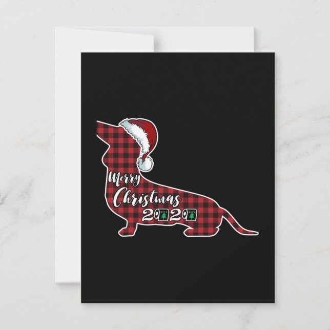 Funny Dachshund Dog Christmas Note Card (Front)