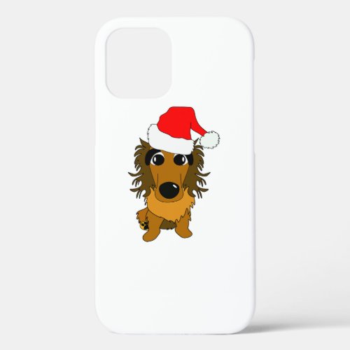 Funny Dachshund Dog Christmas Santa Hat iPhone 12 Pro Case