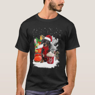 Funny Dachshund Dog Christmas Shoe Santa Hat Xmas  T-Shirt