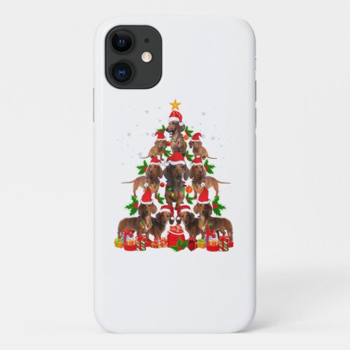 Funny Dachshund Dog Christmas Tree Cute Xmas  iPhone 11 Case