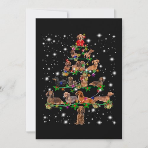 Funny Dachshund Dog Christmas Tree Ornaments Decor Holiday Card
