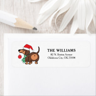 Funny Dachshund Dog Cute Merry Christmas  Label