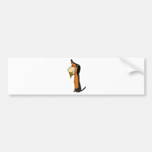 Funny Dachshund Dog Eating Ice Cream Bumper Sticker