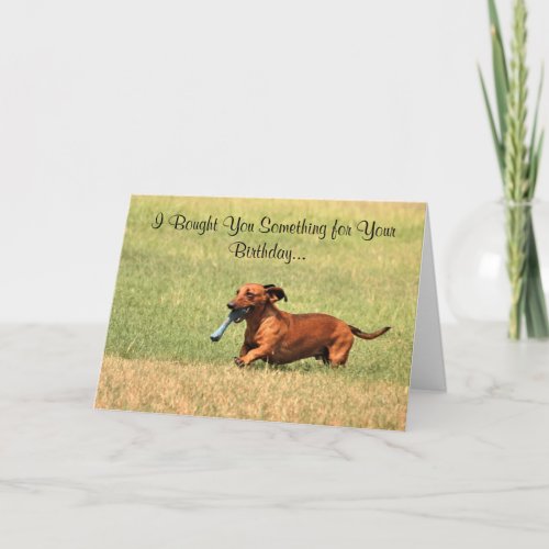 Funny Dachshund dog Happy Birthday card Card