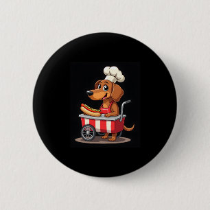 Funny Dachshund Dog Hotdog Sandwich Weenie Sausage Button