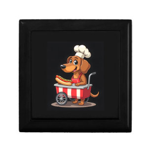 Funny Dachshund Dog Hotdog Sandwich Weenie Sausage Gift Box