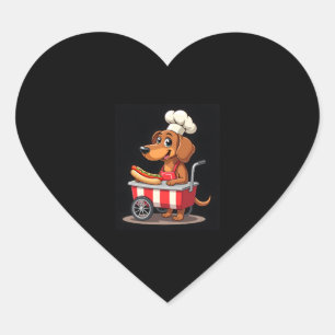 Funny Dachshund Dog Hotdog Sandwich Weenie Sausage Heart Sticker