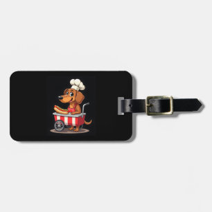 Funny Dachshund Dog Hotdog Sandwich Weenie Sausage Luggage Tag