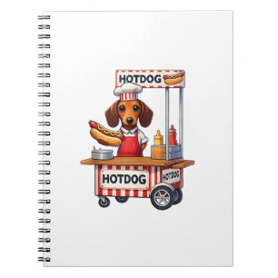 Funny Dachshund Dog Hotdog Sandwich Weenie Sausage Notebook