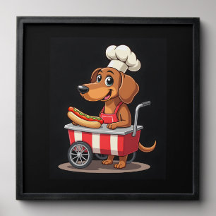 Funny Dachshund Dog Hotdog Sandwich Weenie Sausage Peel And Stick Photo Tile