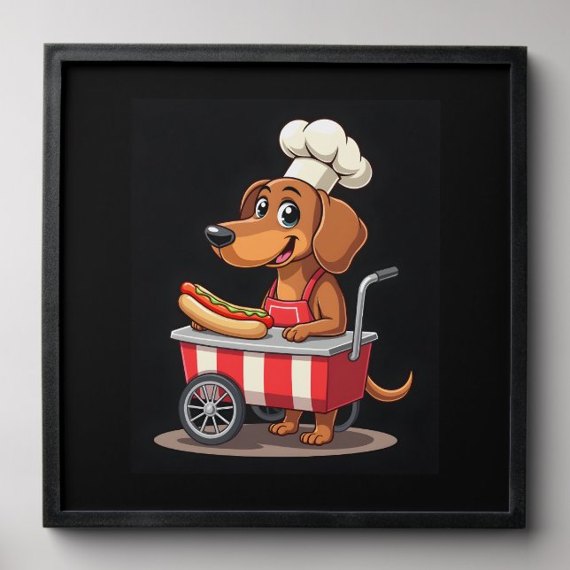 Funny Dachshund Dog Hotdog Sandwich Weenie Sausage Peel And Stick Photo Tile (Front Set)