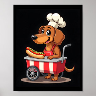 Funny Dachshund Dog Hotdog Sandwich Weenie Sausage Poster