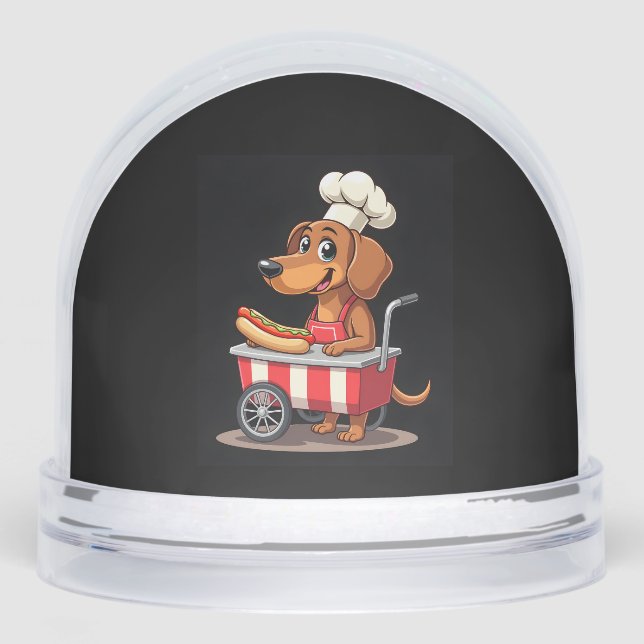 Funny Dachshund Dog Hotdog Sandwich Weenie Sausage Snow Globe (Front)