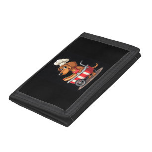 Funny Dachshund Dog Hotdog Sandwich Weenie Sausage Tri-fold Wallet