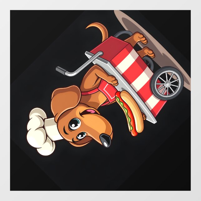 Funny Dachshund Dog Hotdog Sandwich Weenie Sausage Wall Decal (Front)