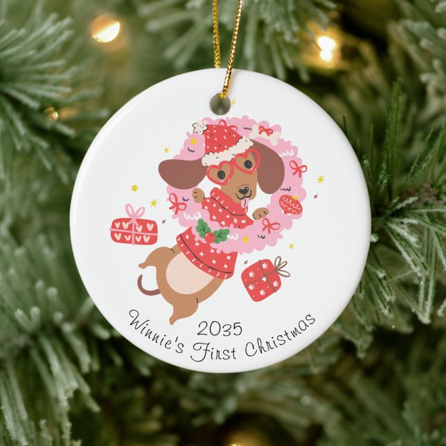 Funny Dachshund Dog Ornament (Creator Uploaded)