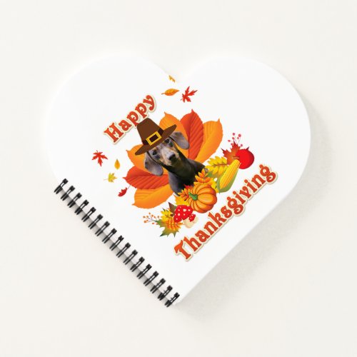 Funny Dachshund Dog Thanksgiving Fall Autumn Notebook