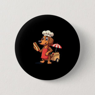 Funny Dachshund Dog Weenie Sausage Hotdog Sandwich Button