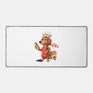 Funny Dachshund Dog Weenie Sausage Hotdog Sandwich Desk Mat