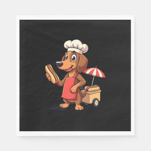 Funny Dachshund Dog Weenie Sausage Hotdog Sandwich Napkins