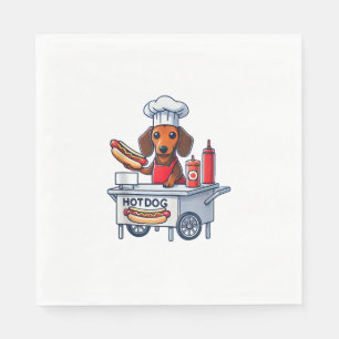 Funny Dachshund Dog Weenie Sausage Hotdog Sandwich Napkins