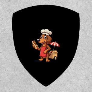 Funny Dachshund Dog Weenie Sausage Hotdog Sandwich Patch