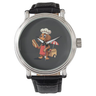 Funny Dachshund Dog Weenie Sausage Hotdog Sandwich Watch