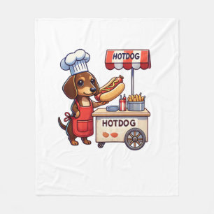 Funny Dachshund Dog Weiner Sausage Hotdog Sandwich Fleece Blanket