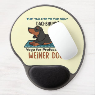 Funny dachshund doing the sun salutation (yoga) gel mouse pad