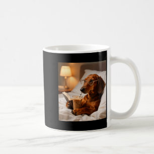 Funny dachshund drinking iced coffee lover humor mug