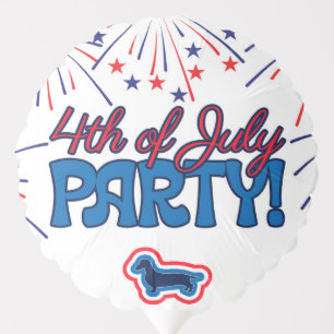Funny Dachshund Fireworks 4th Of July Balloon
