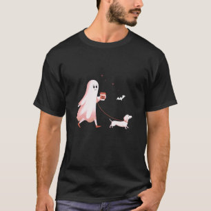 Funny Dachshund Ghost Halloween Spooky Season Ween T-Shirt
