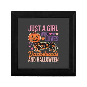 Funny Dachshund Halloween Pumpkin Dog Lover Gift Box