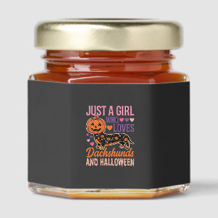Funny Dachshund Halloween Pumpkin Dog Lover Honey Jar Favors
