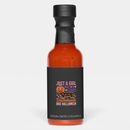 Funny Dachshund Halloween Pumpkin Dog Lover Hot Sauces